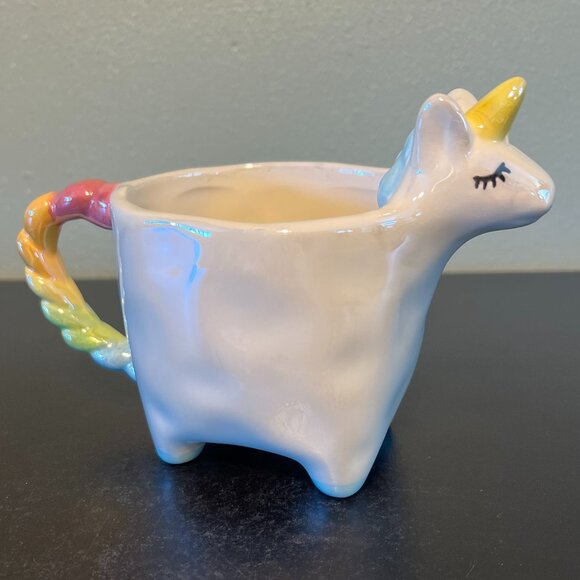 Tag UNICORN Pearl Iridescent YOU ARE UNIQUE Ceramic Cup / Mug / Planter - Picture 6 of 13